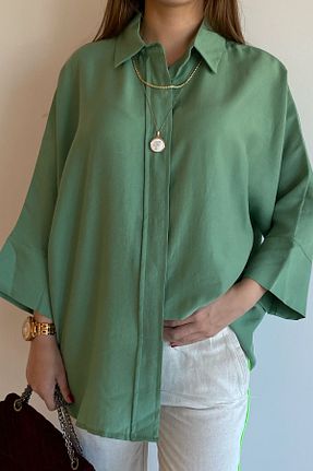 پیراهن خاکی زنانه اورسایز FEMELLE - کد 138843757