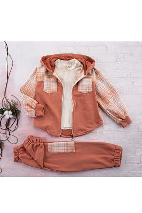 ست بالاتنه و پائین تنه نارنجی بچه گانه بافتنی BÜŞRA - کد 175904835