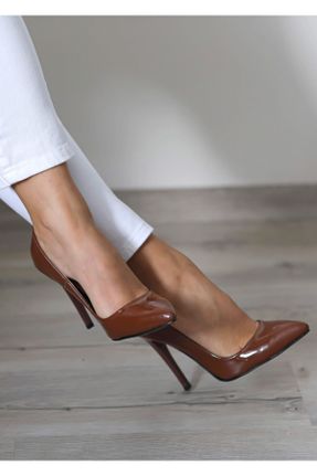 کفش پاشنه بلند کلاسیک قهوه ای زنانه چرم مصنوعی پاشنه نازک پاشنه بلند ( +10 cm) کد 166636348