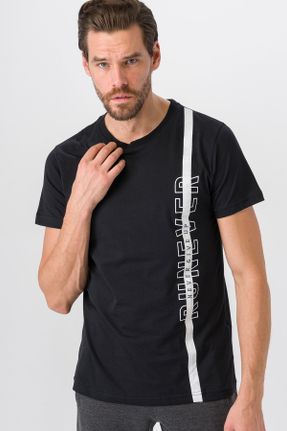 تی شرت مشکی مردانه رگولار پارچه ای کد 57618953