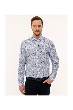 پیراهن آبی مردانه اسلیم فیت Pierre Cardin - کد 57542240