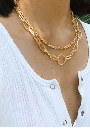 گردنبند جواهر طلائی زنانه روکش طلا کد 57559767