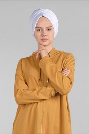 تونیک حجاب زرد زنانه ویسکون TRENDTESETTÜR - کد 58718240