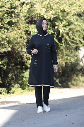 ست بالاتنه و پائین تنه حجاب سرمه ای زنانه Asimetrik Zey&Ka Butik - کد 174811400