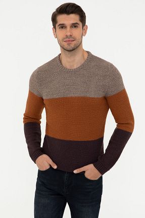پلیور قهوه ای مردانه ساده Pierre Cardin - کد 152830623