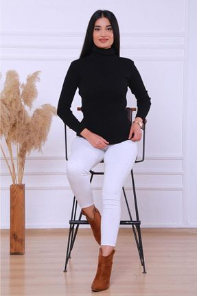 پلیور مشکی زنانه ساده KMKkombin - کد 174770046