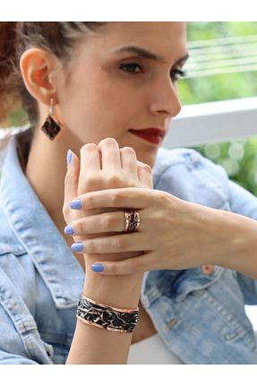 ست جواهر نارنجی زنانه روکش طلا PRIMERO COLLECTION - کد 46552050