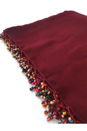روسری زرشکی 100 x 100 BENLİ - کد 62825054
