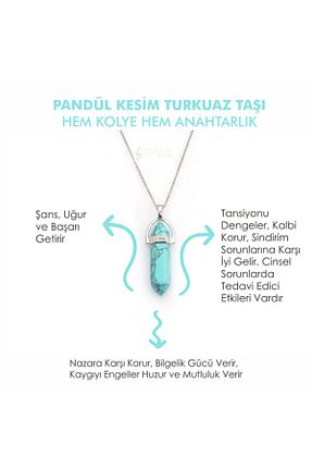 گردنبند جواهر آبی زنانه سنگ Mystic Energy - کد 143185769