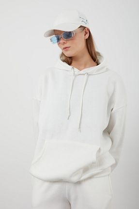 سوئیشرت سفید زنانه ساده Tena Moda - کد 176798620