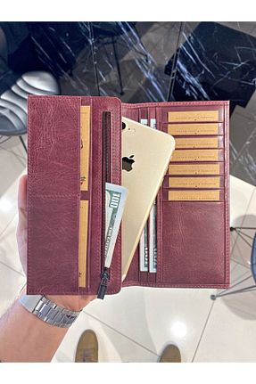 کیف پول زرشکی زنانه ابعاد کوچک Fil Deri - کد 83490576
