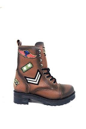 بوت / نیم بوت قهوه ای زنانه چرم مصنوعی YGTSHOES - کد 176278203