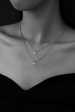 گردنبند جواهر زنانه فلزی کد 176428417