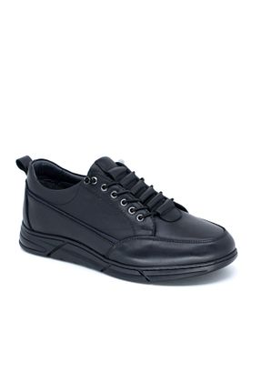 کفش اسپادریل مشکی مردانه چرم خالص TRENDYSHOES - کد 176801703