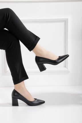 کفش پاشنه بلند کلاسیک مشکی زنانه چرم مصنوعی پاشنه ضخیم پاشنه متوسط ( 5 - 9 cm ) کد 176812780