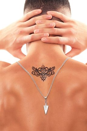گردنبند جواهر مردانه روکش نقره LABALABA - کد 6709117