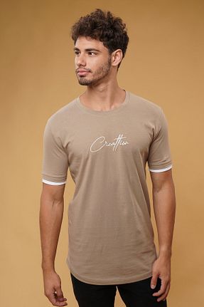 تیشرت بژ مردانه رگولار GABRİA - کد 177410384