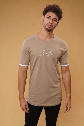 تیشرت بژ مردانه رگولار GABRİA - کد 177410384