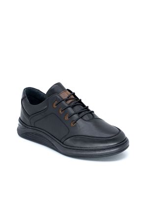 کفش اسپادریل مشکی مردانه چرم خالص TRENDYSHOES - کد 178848532