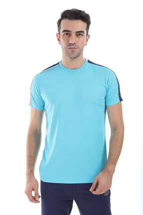 تیشرت فیروزه ای مردانه رگولار Dafron - کد 59630595