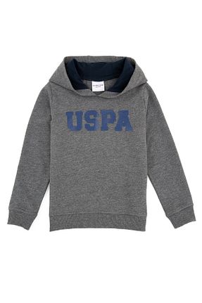 سوئیشرت طوسی بچه گانه ساده U.S. Polo Assn. - کد 145089456