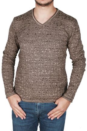 پلیور قهوه ای مردانه ساده Cazador - کد 33003290