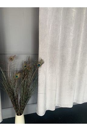 پرده زمینه طوسی مخمل CASA NATURALE - کد 183176773