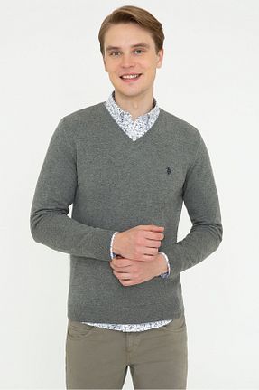 پلیور طوسی مردانه ساده U.S. Polo Assn. - کد 167836105