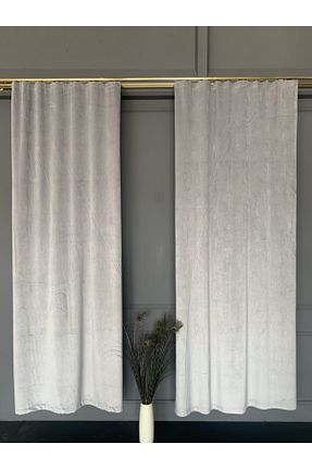 پرده زمینه طوسی مخمل CASA NATURALE - کد 183176773