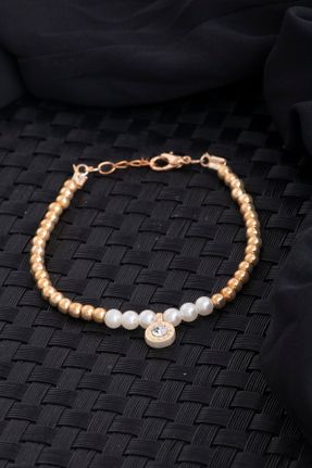 دستبند جواهر طلائی زنانه برنز کد 182684375