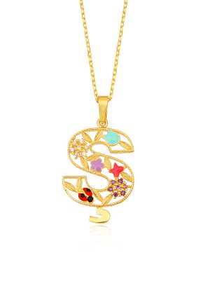 گردنبند نقره زرد زنانه 925 عیار Cevahir Gold - کد 186843381