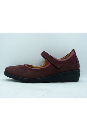 بابت زرشکی زنانه چرم خالص VİNİCCİ AYAKKABI - کد 59885687