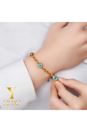 دستبند جواهر طلائی زنانه منجق Yıldız Gold İmitasyon - کد 61950976