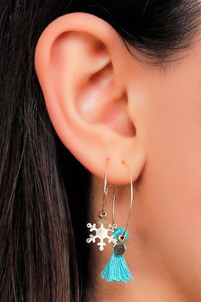 گوشواره جواهر طلائی روکش طلا حلقه کد 39748098