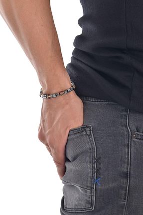 دستبند جواهر قهوه ای مردانه سنگ طبیعی LABALABA - کد 32879948