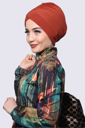 کلاه شنای اسلامی نارنجی زنانه کد 187899243