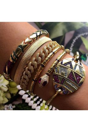 دستبند نقره زرد زنانه 925 عیار CAKA TAKI - کد 189458823