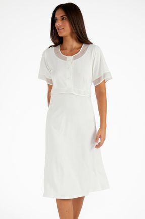 لباس شب سفید زنانه مخلوط ویسکون کد 191059545