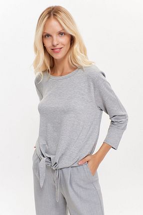بلوز طوسی زنانه ساده Hanna