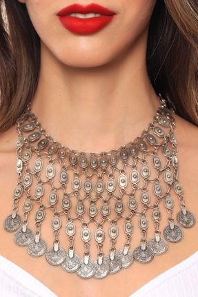 گردنبند جواهر زنانه روکش نقره کد 192279203