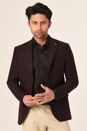 کت سایز بزرگ بنفش مردانه پشمی AGUSTİNİ - کد 192658148