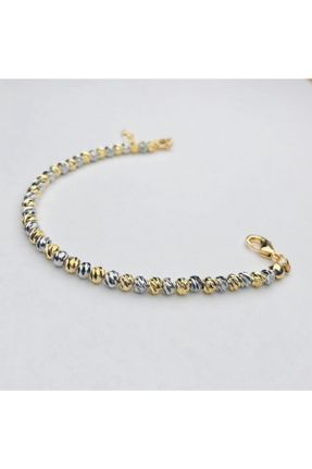 دستبند جواهر طلائی زنانه برنز کد 193350443