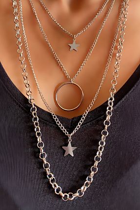 گردنبند جواهر زنانه Wish Silver Aksesuar - کد 54987477