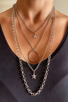 گردنبند جواهر زنانه Wish Silver Aksesuar - کد 54987477