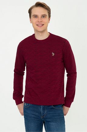 سوئیشرت زرشکی مردانه طرح دار U.S. Polo Assn. - کد 174144525