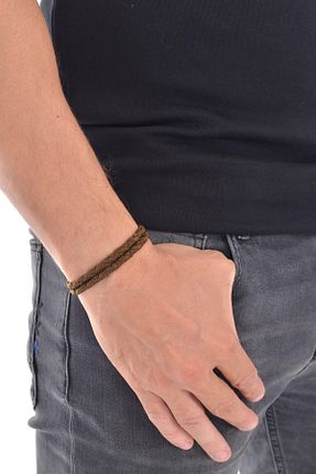 دستبند جواهر قهوه ای مردانه استیل (فولاد) LABALABA - کد 32879847