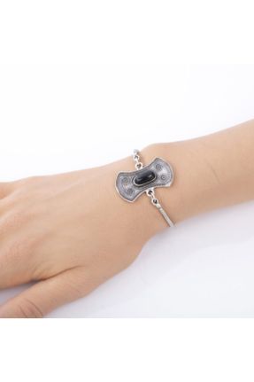 دستبند جواهر زنانه روکش نقره کد 62861234