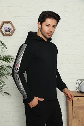 ست لباس راحتی مشکی مردانه ساده BİRŞEN - کد 63094219