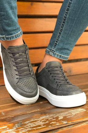 کفش کژوال طوسی مردانه چرم مصنوعی پاشنه کوتاه ( 4 - 1 cm ) پاشنه ساده کد 31263088