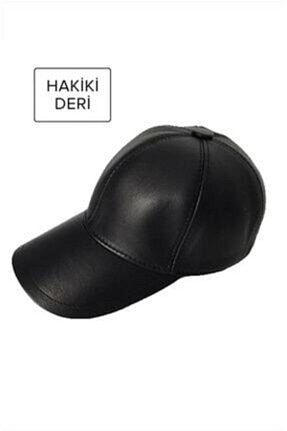 کلاه مشکی زنانه چرم خالص F38 - کد 66101755